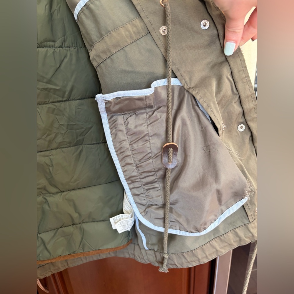 Zara Cotton Jacket & Vest removable with Faux Fur Trim Hood - Picture 8 of 10